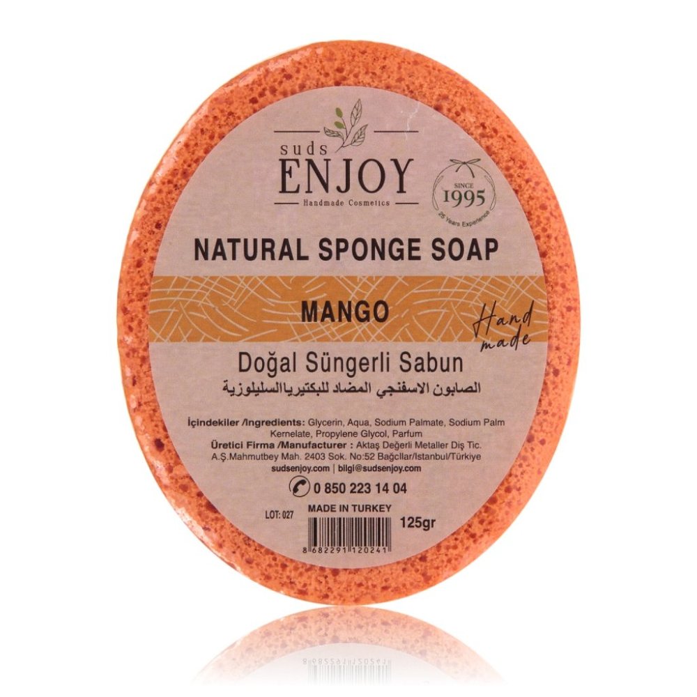 Natural Mango Handmade Sponge Shower Soap